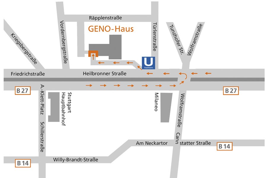 Anfahrtsplan GENO-Haus